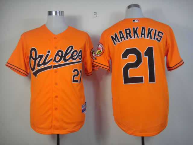 Men Baltimore Orioles #21 Markakis Orange MLB Jerseys->baltimore orioles->MLB Jersey